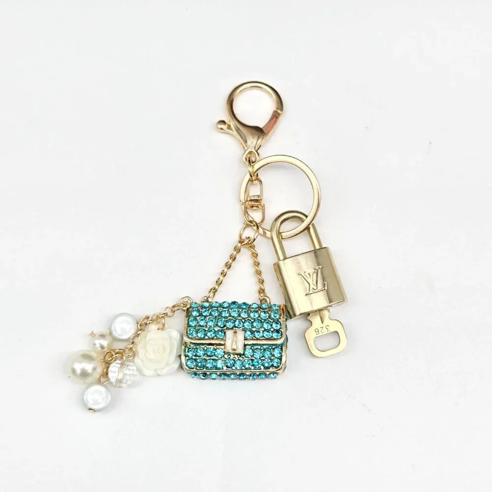 Authentic Louis Vuitton Padlock & Key Gold ✨Unbranded Bag Charm Keychain